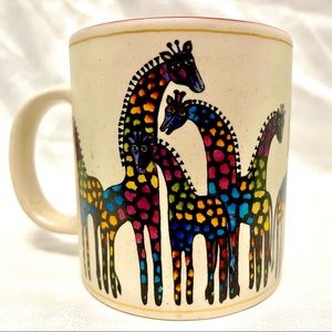Laurel Burch Vintage 2004 “Wine Things” Giraffe Hand Painted Ceramic Mug
